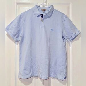 Burberry men’s Blue Polo Shirt Classic Design. Size L. Runs small Slim fit GUC